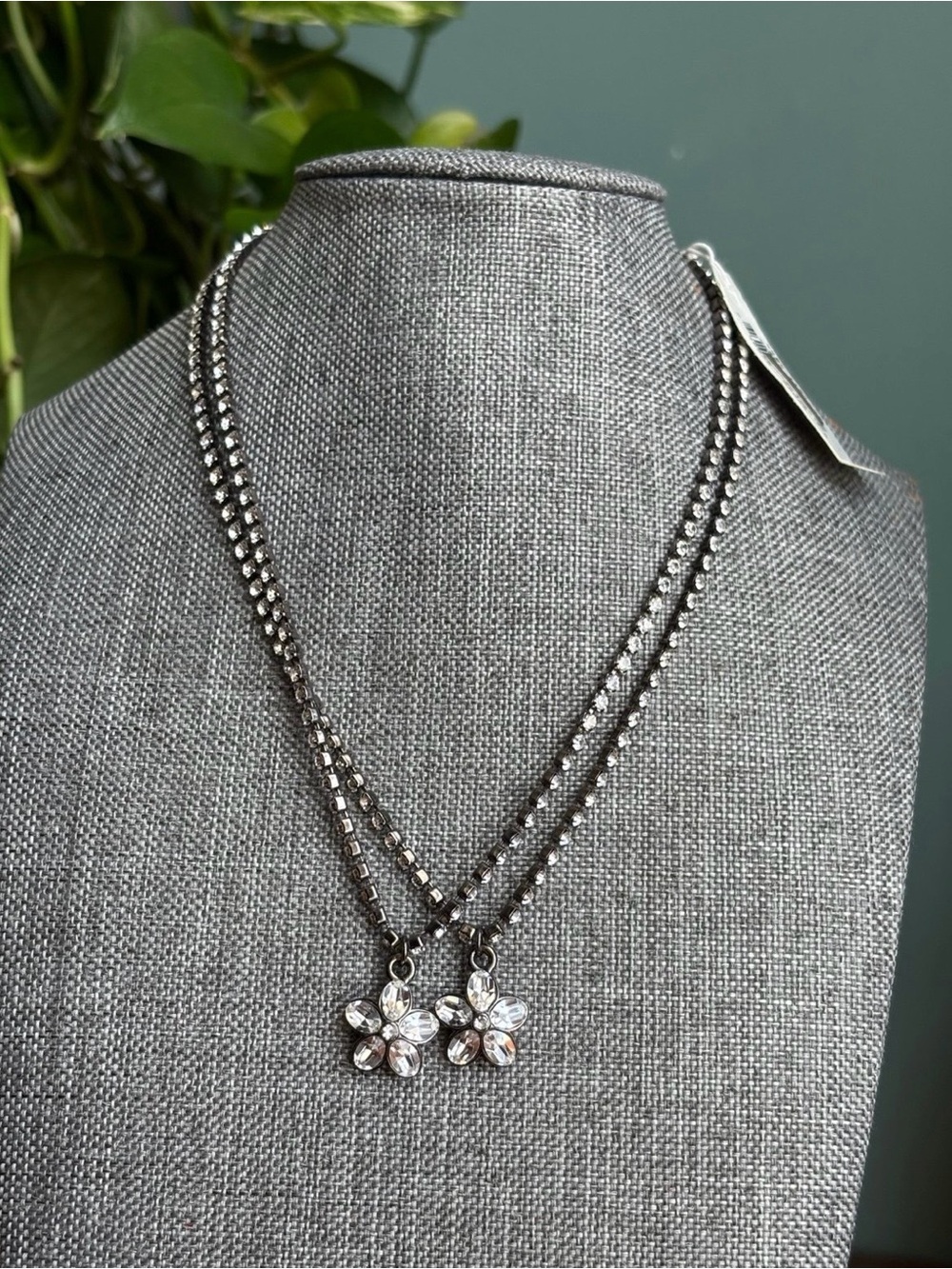 NOS Swank Factory Vintage GUESS Rhinestone Flower Choker Set – Rare Estate
